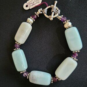 Handcrafted Artisan 7.5" Semi-precious Amazonite Bracelet